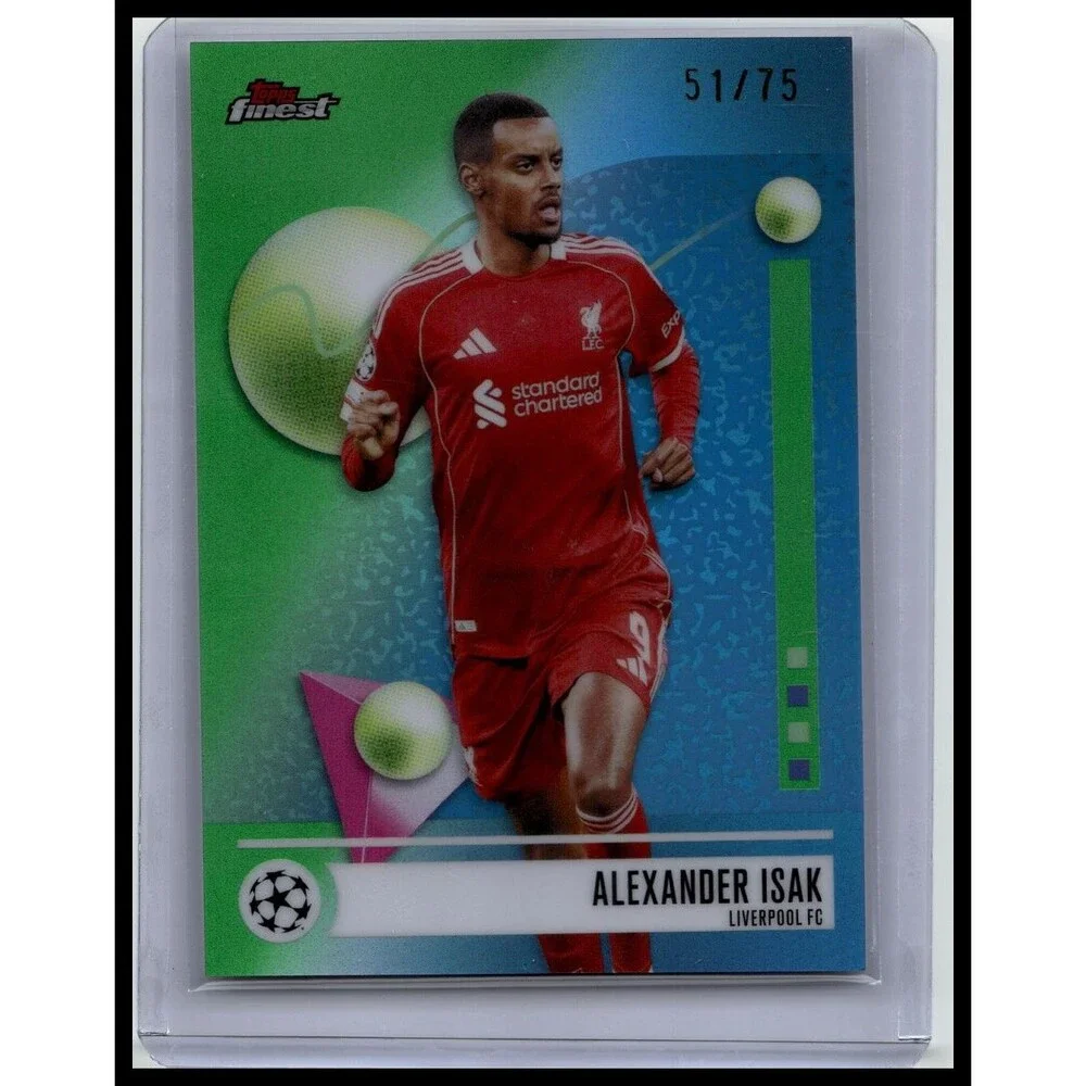2025-26 Finest UEFA Alexander Isak #198 Liverpool Green Refractor #/75